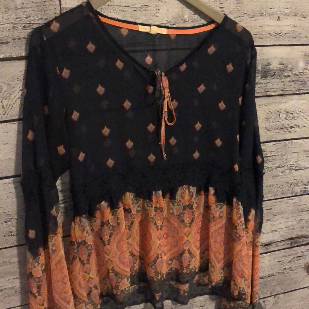 Navy/boho blouse